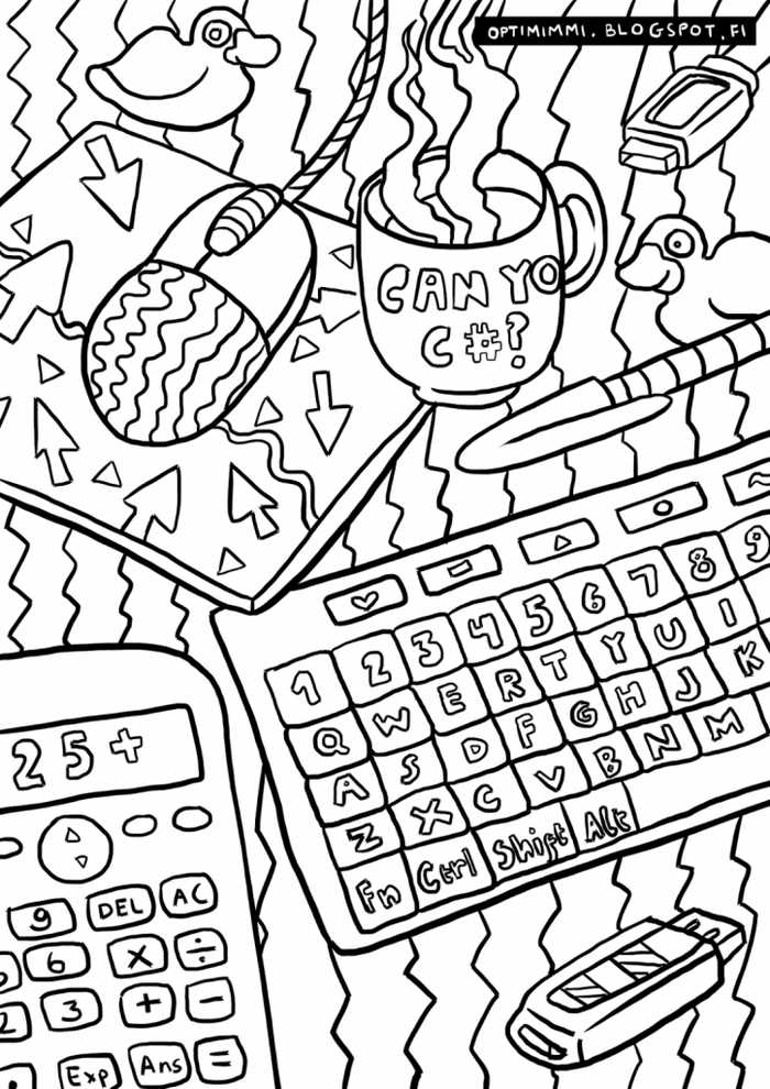 Computer Coloring Page For Adults