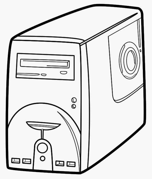 Computer Cpu Coloring Page