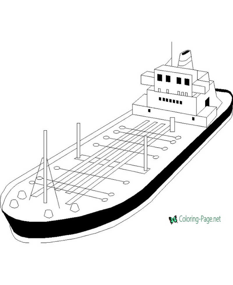 Cool Cargo Ship Coloring Page