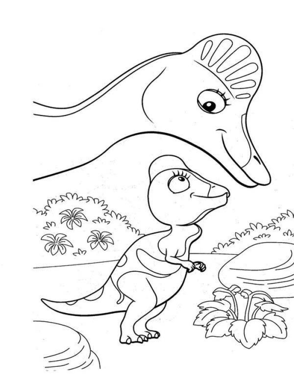 Cory The Corythosaurus And Her Mother In Dinosaurus Train Coloring Page Coloring Sun