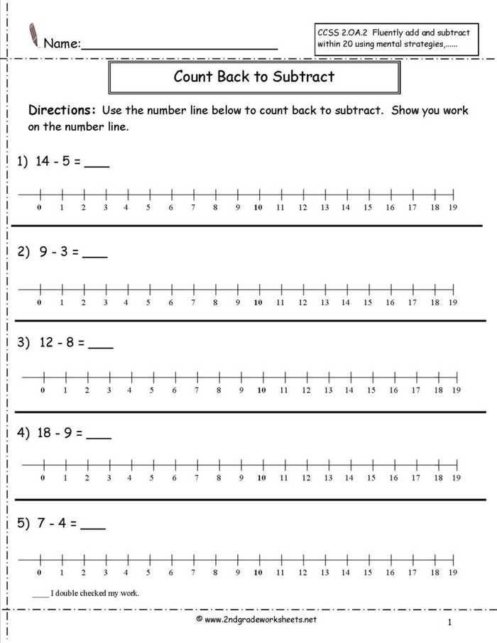 Count Back To Subtract Guided Worksheet