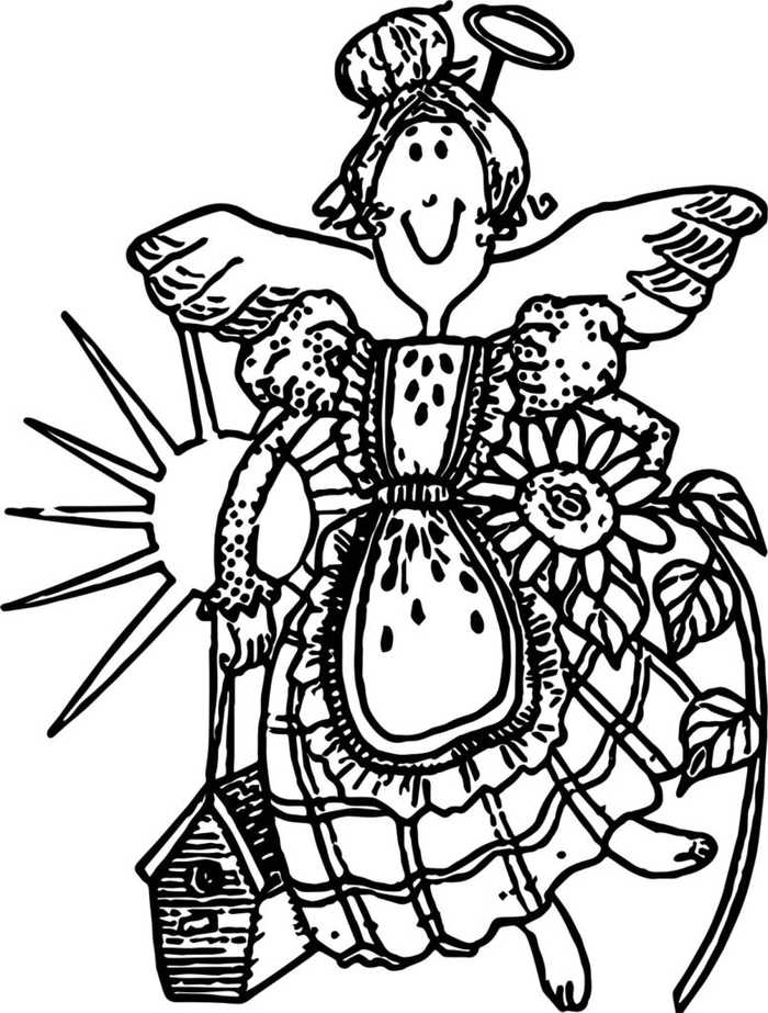 Country Garden Angel Coloring Pages