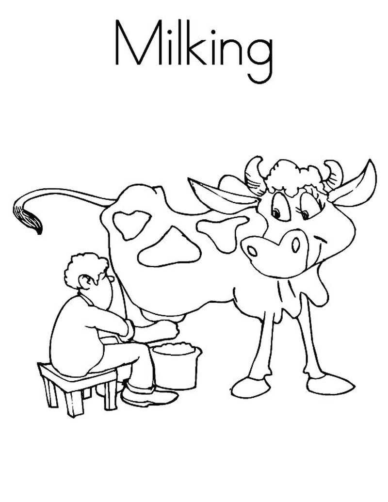 Cow Coloring Pages Easy