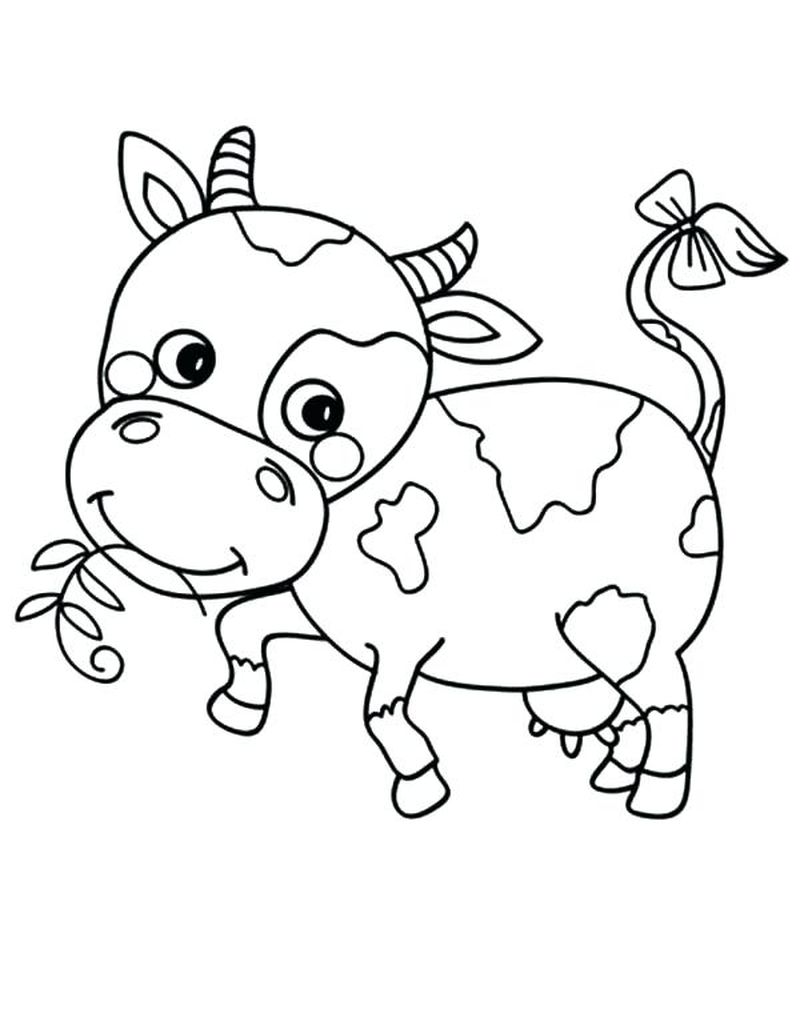 Cow Coloring Pages For Preschoolers