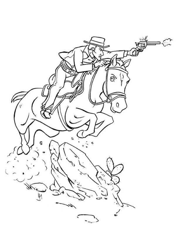 Cowboy Horse Coloring Pages
