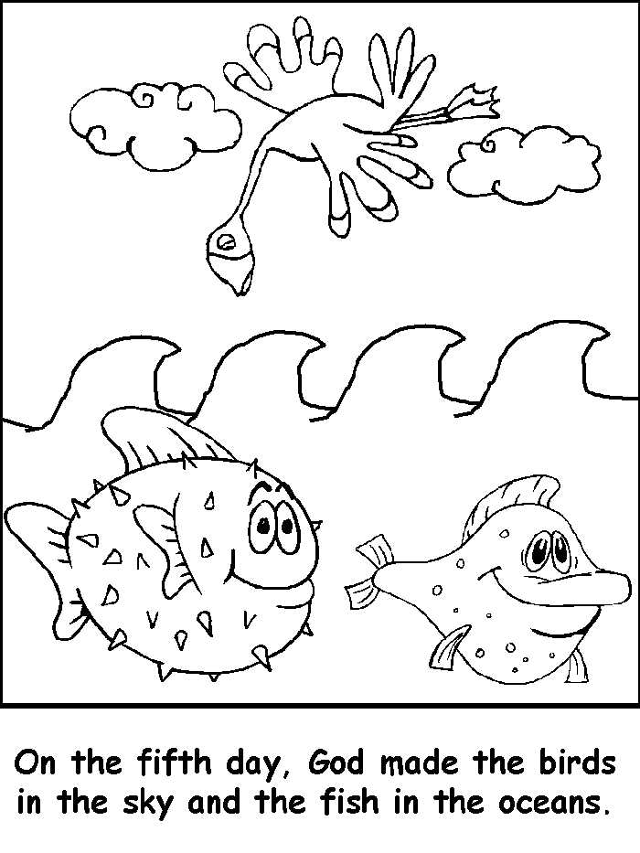Creation Fifth Day Coloring Pages
