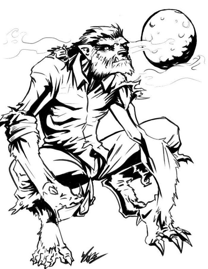Creepy Werewolf Coloring Pages