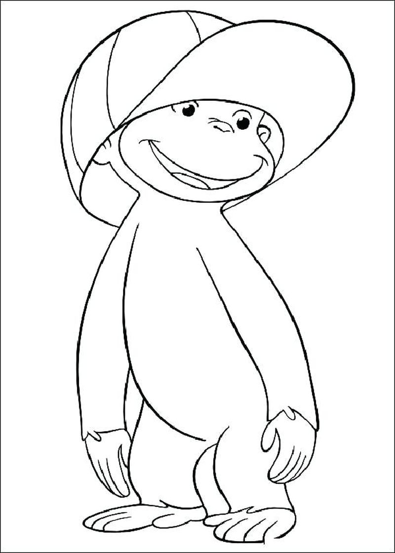 Curious George Face Coloring Pages