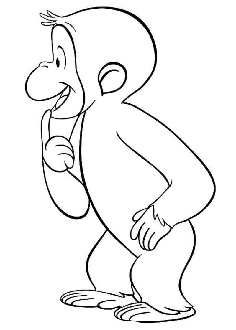 Curious George Plays Baseball Coloring Pages