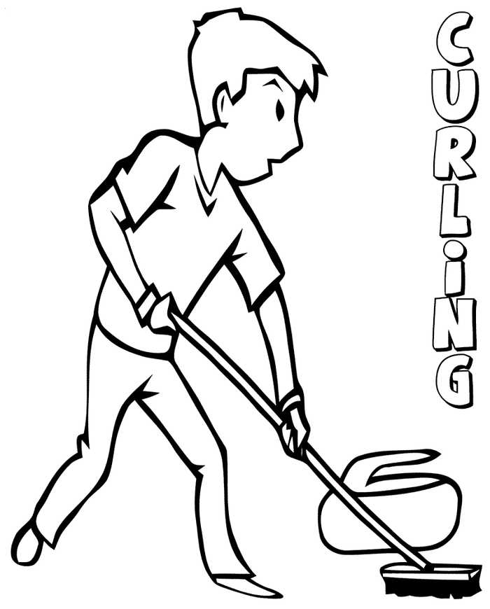 Curling Winter Olympics Coloring Pages