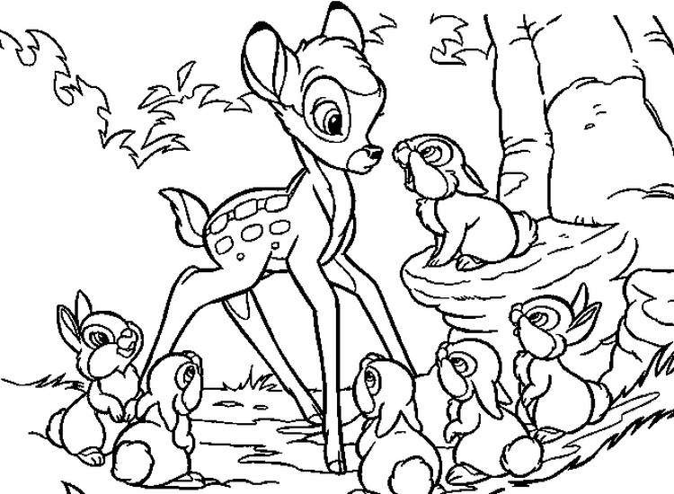 Cute Bambi Coloring Pages