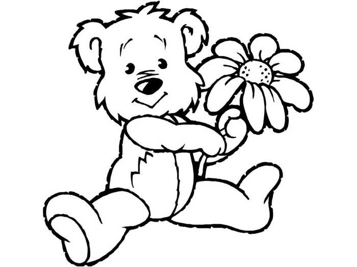 Cute Bear Kindergarten Coloring Pages