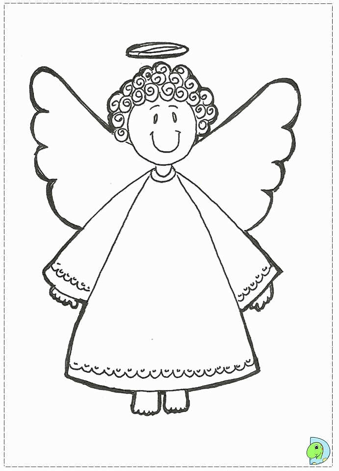 Cute Christmas Angel Coloring Pages For Preschoolers