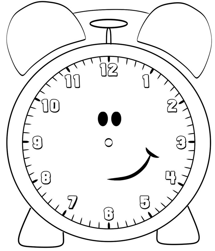 Cute Clock Coloring Pages for Children