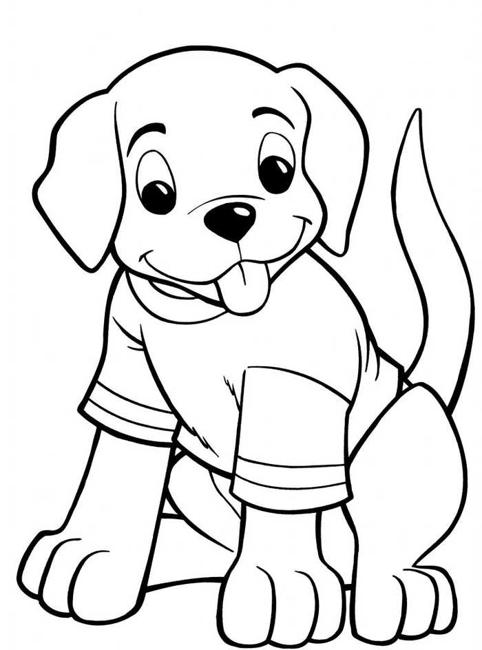 Cute Dog Kindergarten Coloring Pages