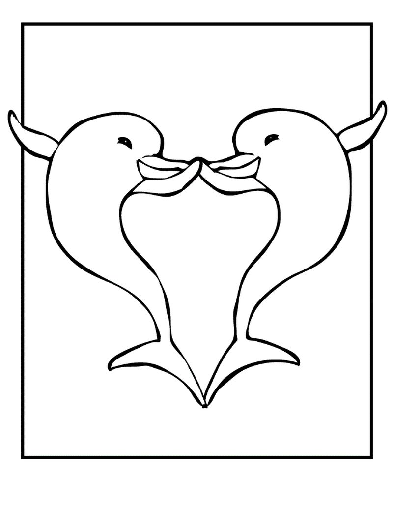 Cute Dolphin Coloring Pages