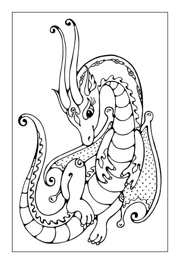 Cute Dragon Coloring Pages 1