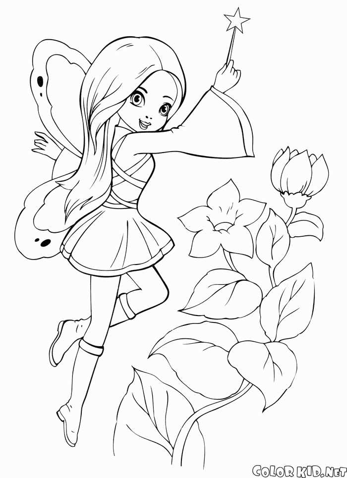 Cute Fairy Cartoon Coloring Pages
