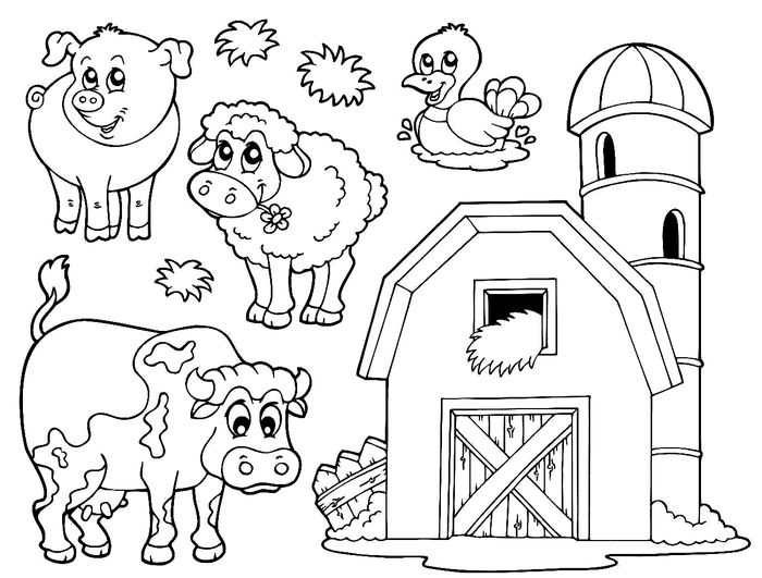 Cute Farm Animal Coloring Pages For Kids