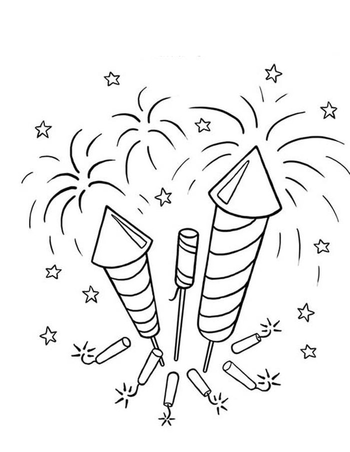 Cute Fireworks Coloring Pages For Kids