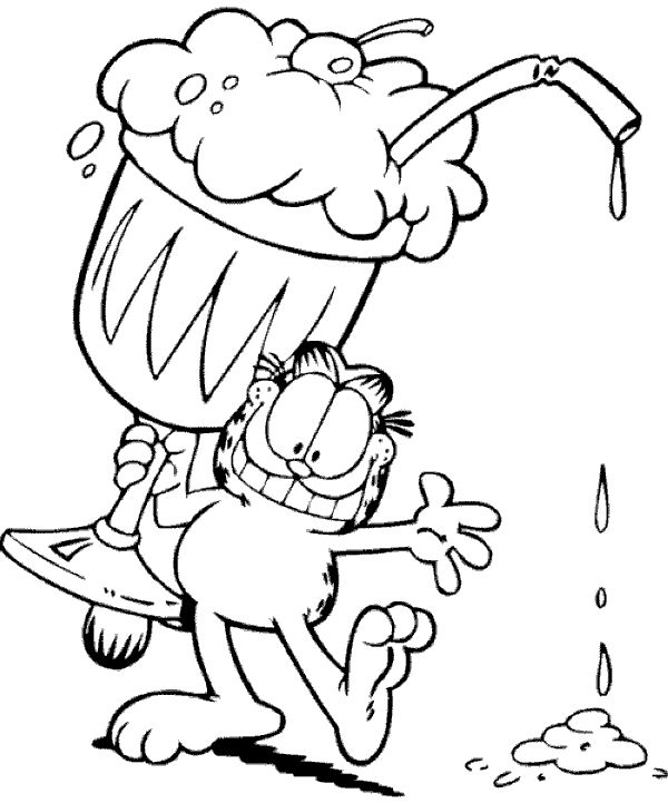 Cute Garfield Coloring Page