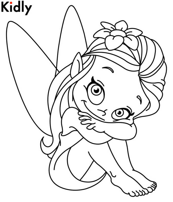 Cute Girl Fairy Coloring Page