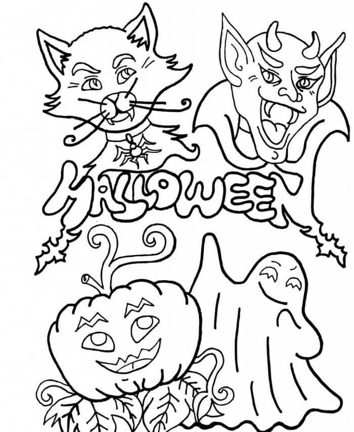 Cute Halloween Coloring Pages