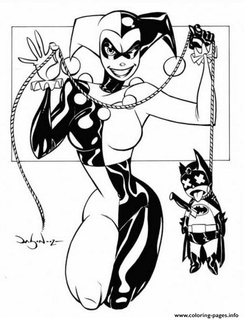 Cute Harley Quinn Coloring Pages