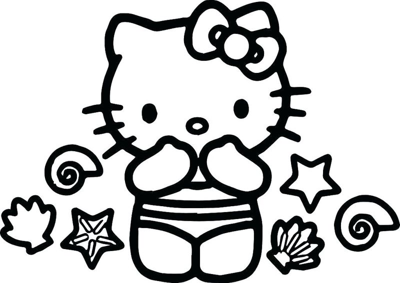 Cute Hello Kitty Christmas Coloring Pages