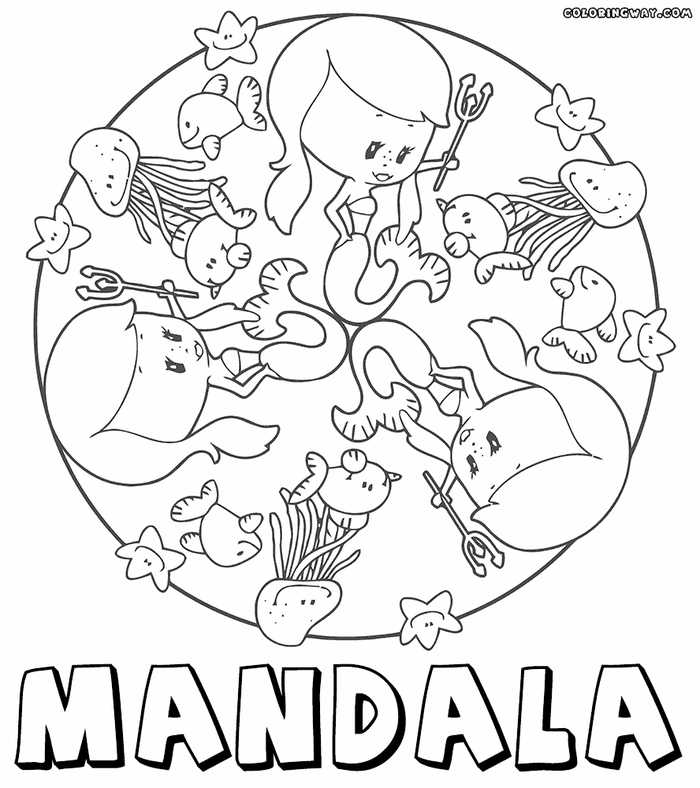 Cute Mermaid Mandala For Kids