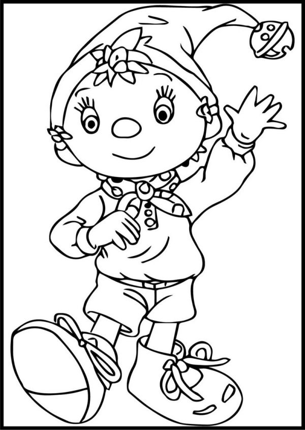 Cute Noddy dancing coloring sheet