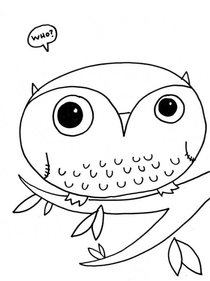 Cute Owl Coloring Pages