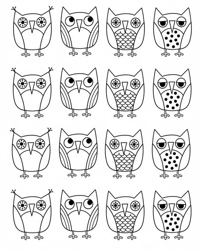 Cute Owls Coloring Page
