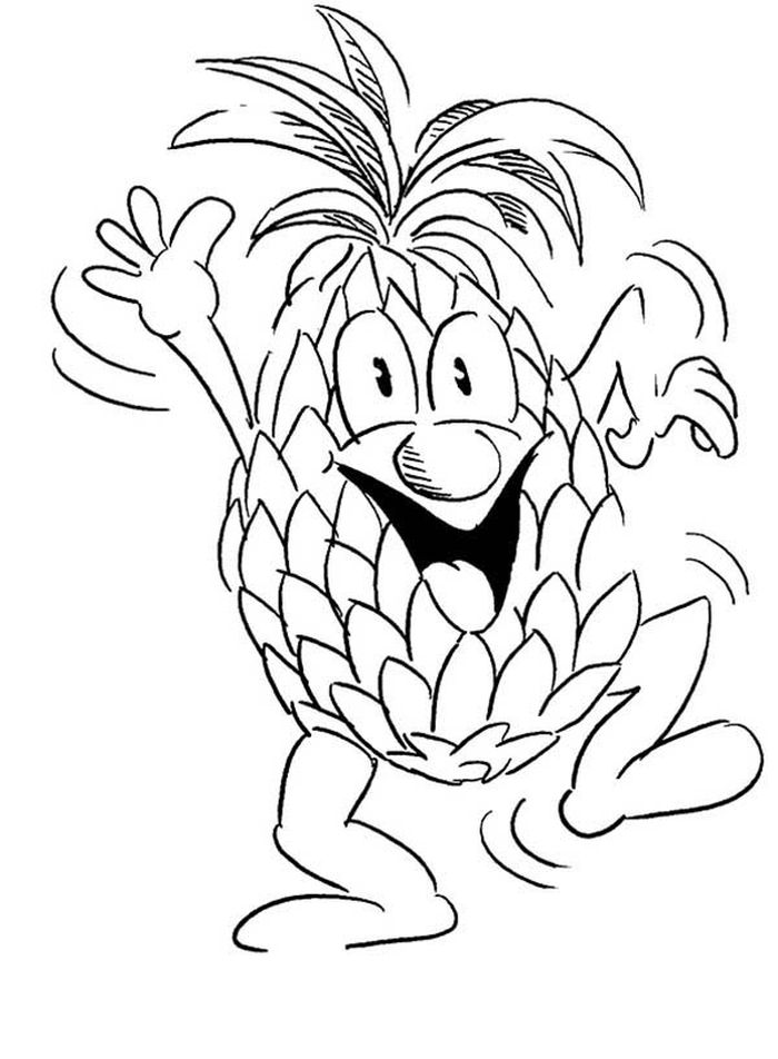 Cute Pineapple Coloring Pages For Teenagers