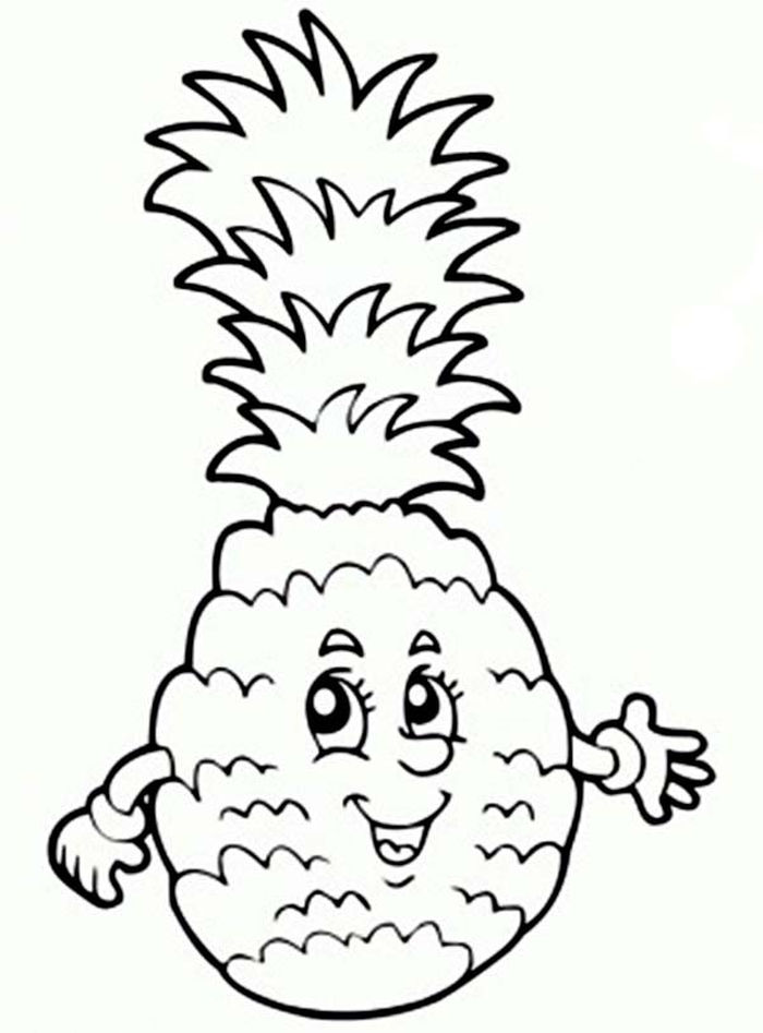 Cute Pineapple Coloring Pages
