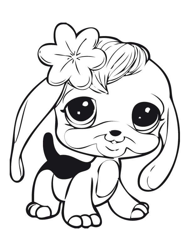 Cute Puppy Littlest Pet Shop Coloring Pages