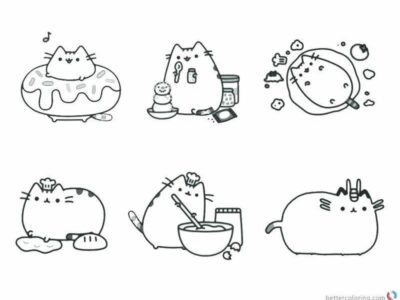 Cute Pusheen Coloring Pages free image