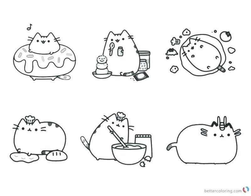 Cute Pusheen Coloring Pages free image