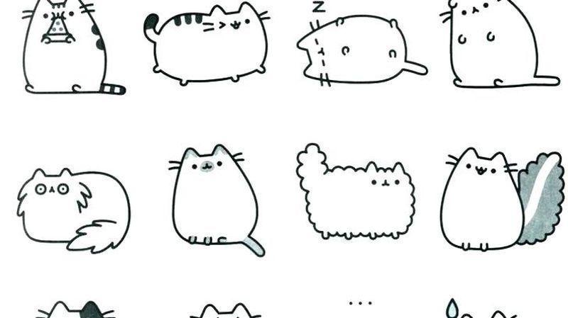 Cute Pusheen Coloring Pages free ok