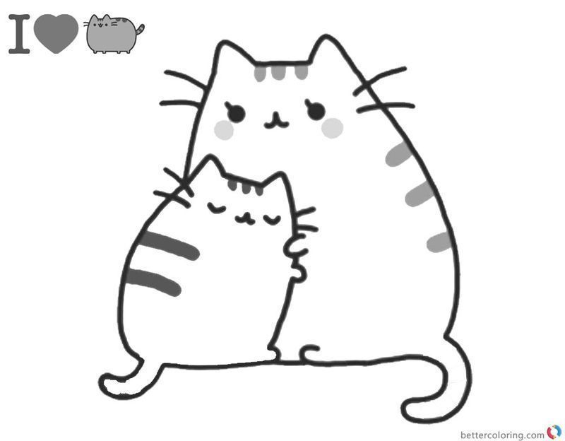 Cute Pusheen Coloring Pages image pdf