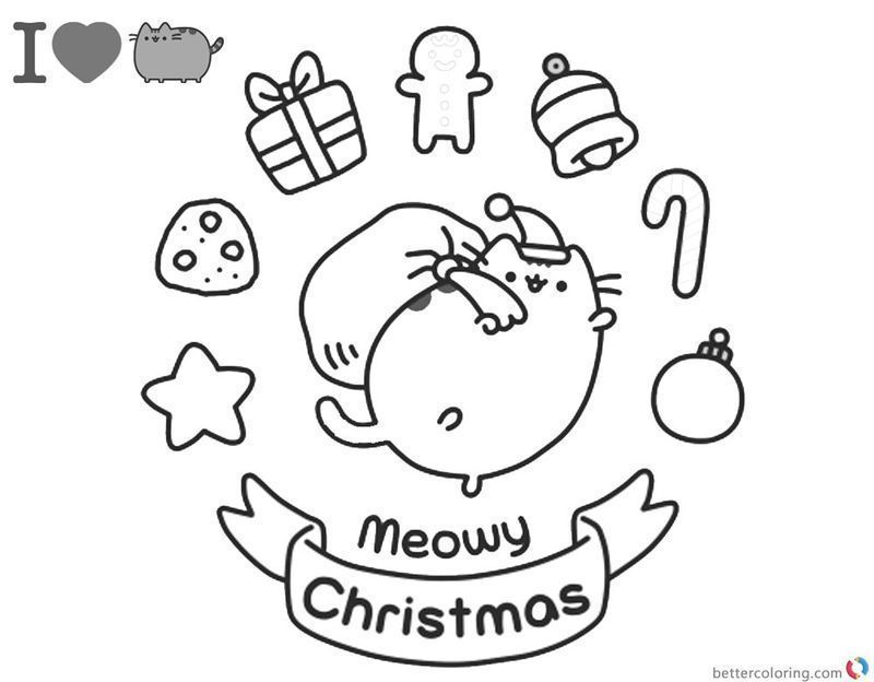 Cute Pusheen Coloring Pages image print