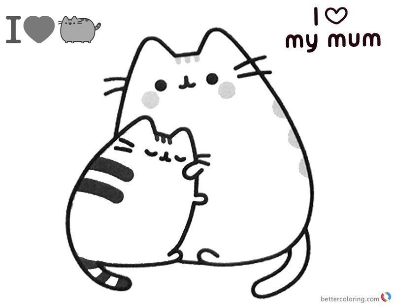 Cute Pusheen Coloring Pages kids ok