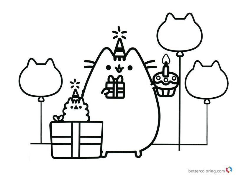 Cute Pusheen Coloring Pages ok for kids