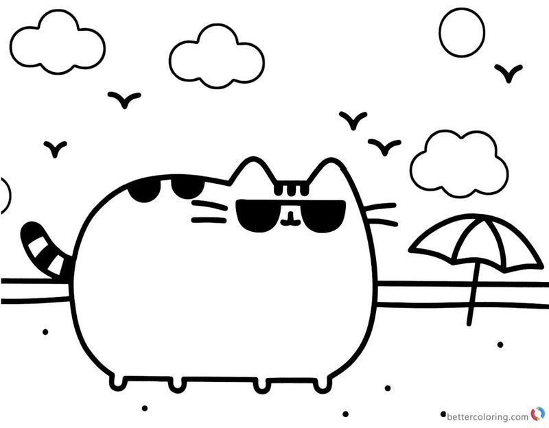 Cute Pusheen Coloring Pages ok online