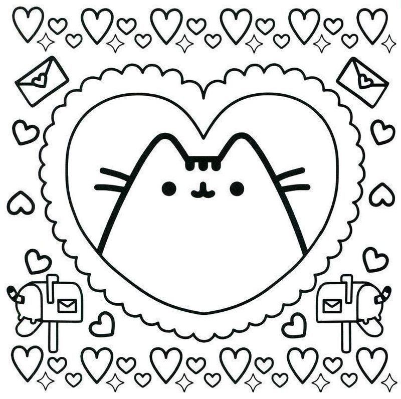 Cute Pusheen Coloring Pages print image kids