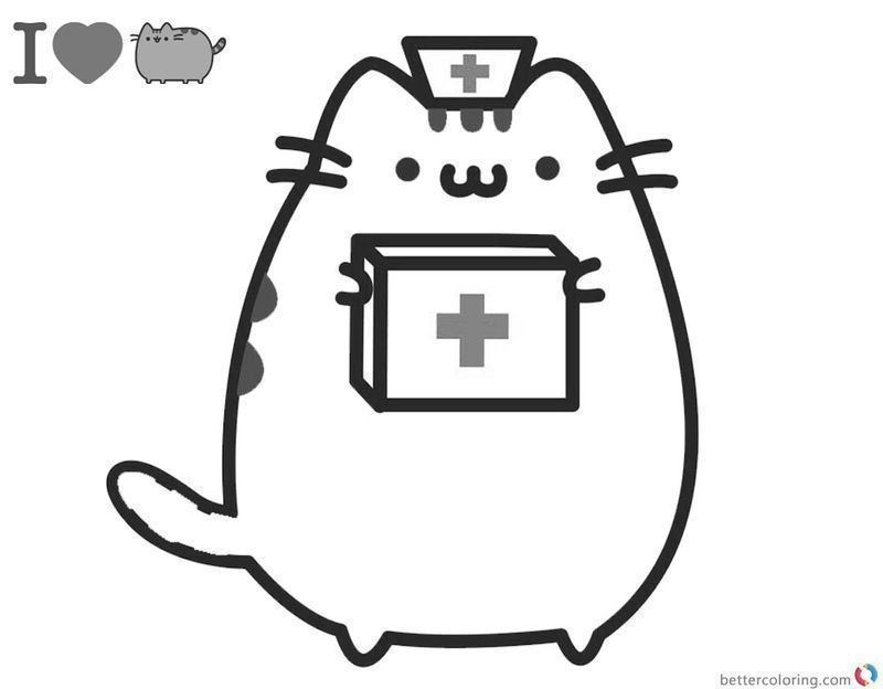 Cute Pusheen Coloring Pages print kids