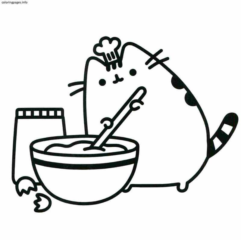 Cute Pusheen Coloring Pages printable for kids