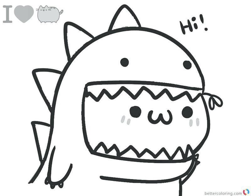 Cute Pusheen Coloring Pages