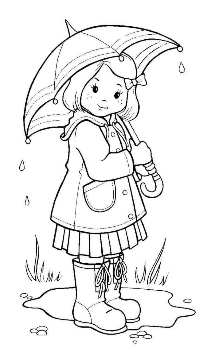Cute Rainy Day Coloring Pages