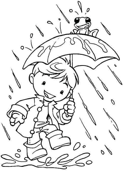 Cute Rainy Weather Coloring Pages